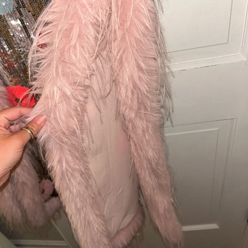 CeliaB Sequin and Fur Midi Cocktail Dress - Picture 5 of 7